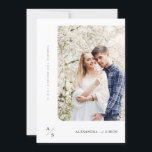 Script エレガント Monogramの結婚写真 招待状<br><div class="desc">Script Monogramのエレガント写真の招待結婚を紹介し、洗練とロマンスを求めモダンるカップルに最適。この招待は、フローラのアクセントに囲まれた美しいカップルの写真を強調し、ミニマルな白黒のデザインを備えている。シックなコンテンポラリースタイルはエレガンスとフォーマルtouchを組み合わせお洒落、庭や裏庭の結婚式に最適。縦のレイアウトとモノグラムの詳細はパーソナライズされたtouchを追加し、ゲストにとって思い出に残る記念の品となる。愛祝と献身の本質を捉えた絶妙な誘いで特別な日。</div>