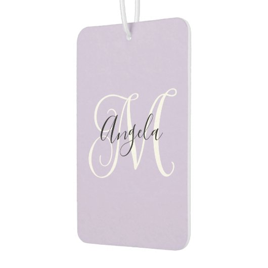 Script エレガント Monogramラバ淡い色のンダー猫の写真 カーエアーフレッシュナー (左)