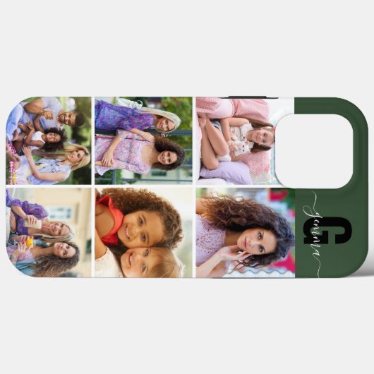 Script エレガント Monogram 6フォトグリーン Case-Mate iPhoneケース (裏面 (横))