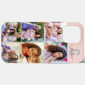 Script エレガント Monogram 6フォトピンクとグレー Case-Mate iPhoneケース (裏面 (横))