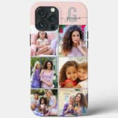 Script エレガント Monogram 6フォトピンクとグレー Case-Mate iPhoneケース (裏面)