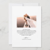 Script エレガント Monogram Photo結婚's サンキューカード (裏面)