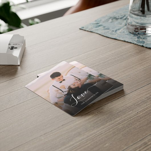 Script エレガント Newlyweds写真の結婚スワッグ トランプ