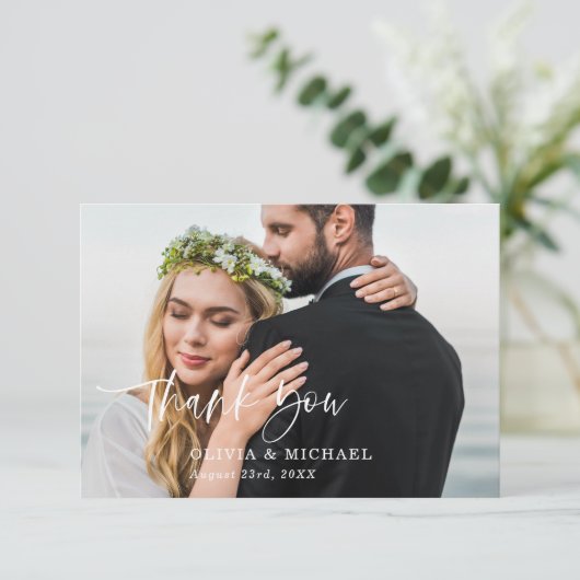 Script エレガント Photoの結婚サンキューカード サンキューカード (スタンド正面)