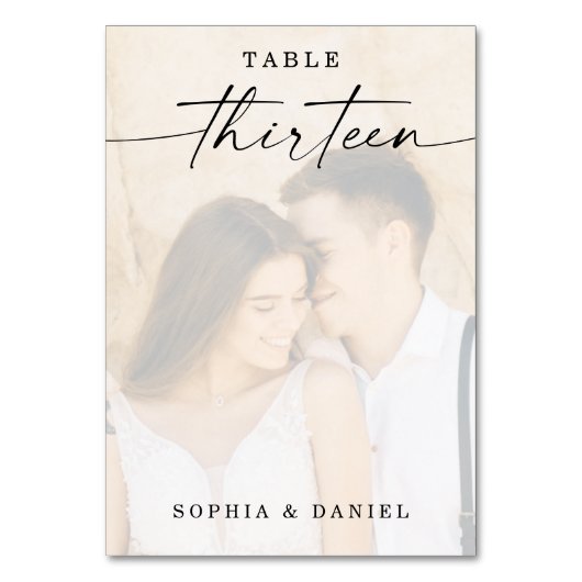 Script エレガント Photoの結婚テーブル番号13 テーブルナンバー (裏面)