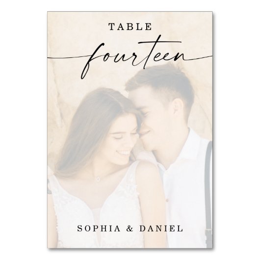 Script エレガント Photoの結婚テーブル番号14 テーブルナンバー (正面)