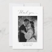 Script エレガント Photoミニマルの結婚値 サンキューカード (正面)