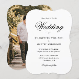 Script エレガント Photoモダンの結婚値 招待状