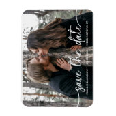 Script エレガント Photoモダン Save The Date Magnet マグネット (縦)