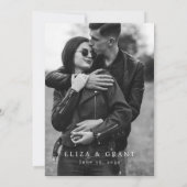 Script エレガント Photo日付カードの保存 招待状 (裏面)