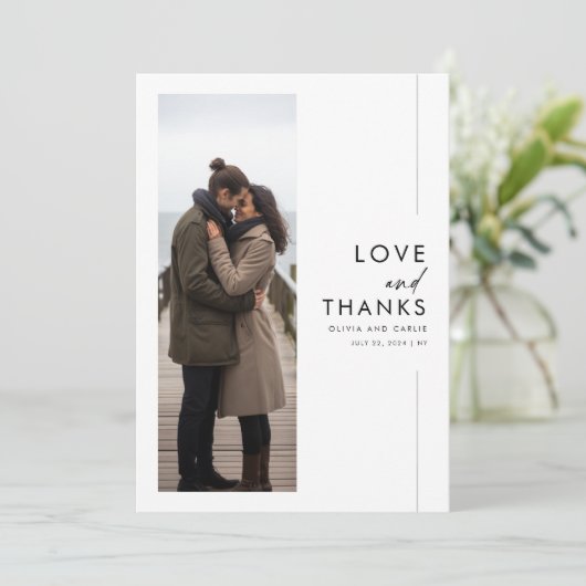 Script エレガント Photo素朴の結婚値 サンキューカード (スタンド正面)