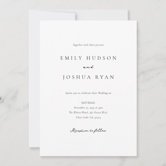 Script エレガント Photo Collage結婚's 招待状 (正面)