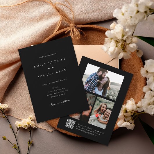 Script エレガント Photo Collage結婚's 招待状