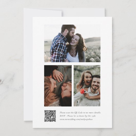 Script エレガント Photo Collage結婚's 招待状 (裏面)