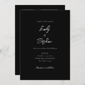 Script エレガント Photo Collage結婚's 招待状 (正面/裏面)