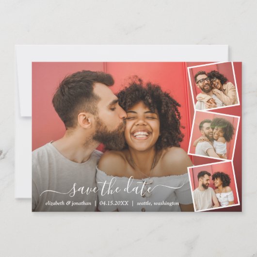 Script エレガント Photo Collage 5の写真モダン セーブザデート (正面)