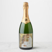 Script エレガント Photo Love Story結婚's スパークリングワインラベル (正面)