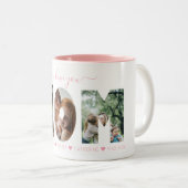 Script エレガント Pink I love you MOM Photo Collage ツートーンマグカップ (正面右)