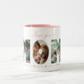 Script エレガント Pink I love you MOM Photo Collage ツートーンマグカップ (中央)