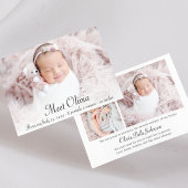 Script エレガント Statsフォトコラージュ赤ちゃん女の子誕生 案内状