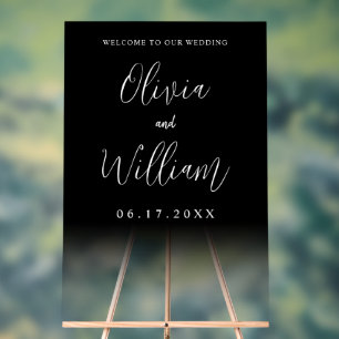 Script エレガント Transparentの結婚ようこそ アクリルサイン