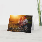 Script エレガント Valentine's Dayフォトオーバーレイ カード (正面)