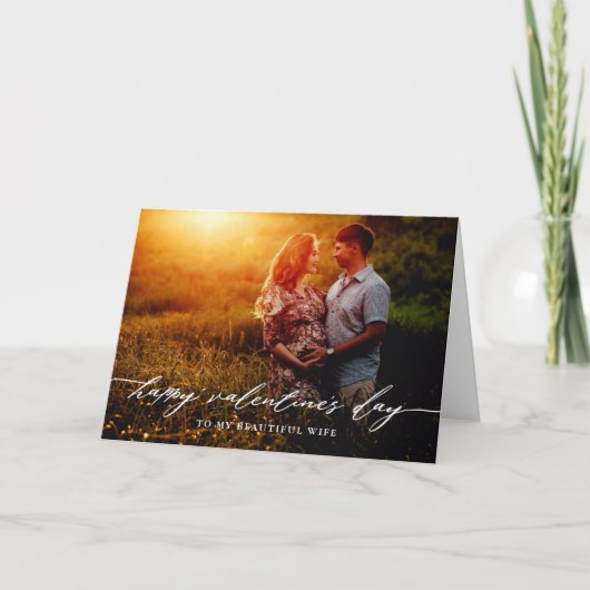 Script エレガント Valentine's Dayフォトオーバーレイ カード (正面)