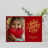 Script エレガント Valentine's Day 1の写真 箔シーズンカード (立ち正面)