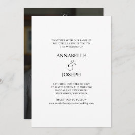 Script エレガント Whiteミニマルフォーマル Photo結婚's 招待状