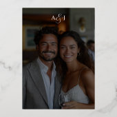 Script エレガント Whiteミニマルフォーマル Photo結婚's 箔招待状 (裏面)