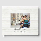 Script エレガント Wood素朴 New Mr.And Mrs. Photo ゲストブック (正面)