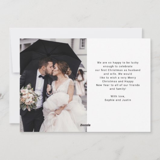 Script カジュアル Photo数々の GridとBright結婚した シーズンカード (裏面)