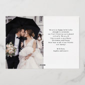 Script カジュアル Photo数々の GridとBright結婚した 箔シーズンカード (裏面)