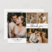 Script スタイリッシュ結婚の4枚のコラージュありがとう ポストカード (正面/裏面)
