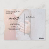 Script スタイリッシュ Chic日付の保存結婚日 ポストカード (裏面)