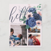 Script スタイリッシュ Hello New Yearフローラ3枚の写真 ポストカード (正面)