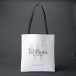 Script パーソナライズされた Groomsmenの名前とMonogram トートバッグ<br><div class="desc">groomsmenトートバッグで個人結婚touchをパーソナライズされた追加する。このバッグパーソナライズされたは、グレークラシックスクリプトフォントスタイルにおけるgroomsmanの名前を特徴とし結婚て、グレークラシックセリフスタイルスタイルにおける詳細と背景としての明るいグレーセリフにおけるモノグラムを白い背景に置く。また、花婿介添人、花嫁の父、リングのベアラーのためにも最適。</div>