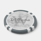 Script パーソナライズされた Groomsmenの名前とMonogram ポーカーチップ (シングル)