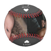 Script パーソナライズされた Happy 1st Father's Day写真 野球ボール (正面)