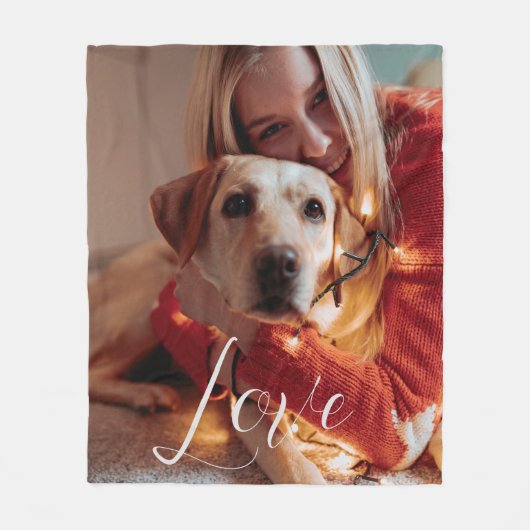 Script パーソナライズされた Pet Dogの写真 フリースブランケット (正面)