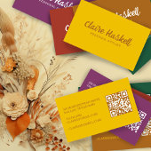 Script ファンシー True Autumn Minimalist QRモダンコード 名刺