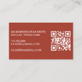 Script ファンシー True Autumn Minimalist QRモダンコード 名刺 (裏面)