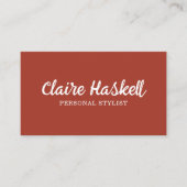 Script ファンシー True Autumn Minimalist QRモダンコード 名刺 (正面)