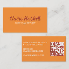 Script ファンシー True Autumn Minimalist QRモダンコード 名刺