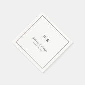 Script フォーマル Monogramの結婚食器 スタンダードカクテルナプキン (角)