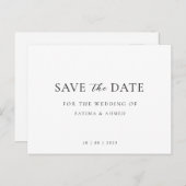 Script ミニマル結婚のNon-Photo日付の保存 案内ポストカード (正面/裏面)