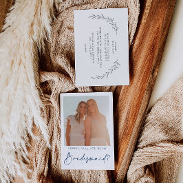 Script ミニマル Bridesmaid Proposal Card with Photo ポストカード