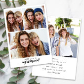 Script ミニマル Bridesmaid Proposal Card with Photo 招待状