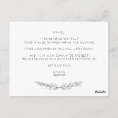 Script ミニマル Groomsman Proposal Card with Photo ポストカード (裏面)