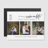 Script ミニマル Photo Save the Date Magnetic Card (正面/裏面)
